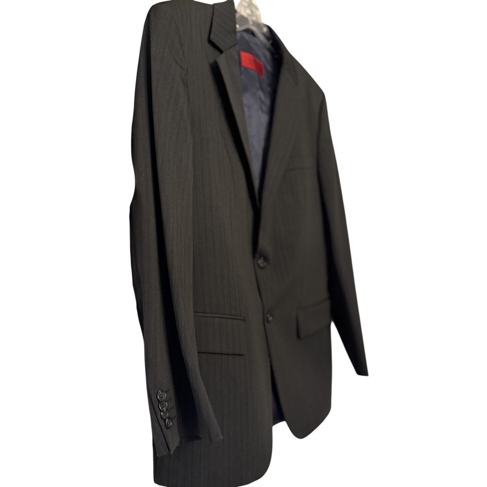 HUGO BOSS Aamon/Hago Men's Charcoal Pinstripe Wool Suit Blazer Size 46 Business - Picture 6 of 16